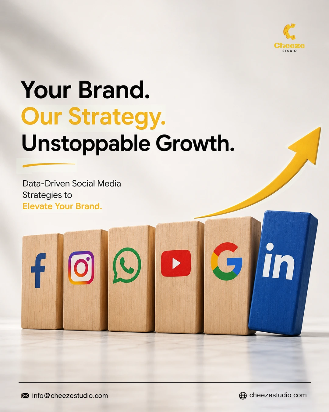 Social media marketing creative — domino growth concept,